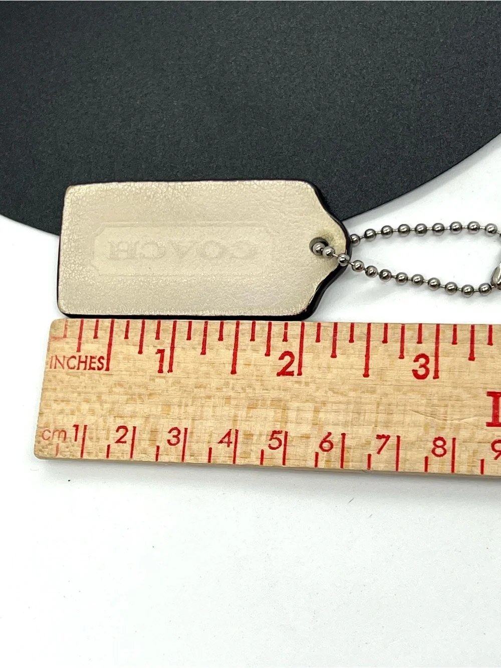 Authentic Coach Pebbled Leather Replacement Hangtag Ivory Off White 2.25”